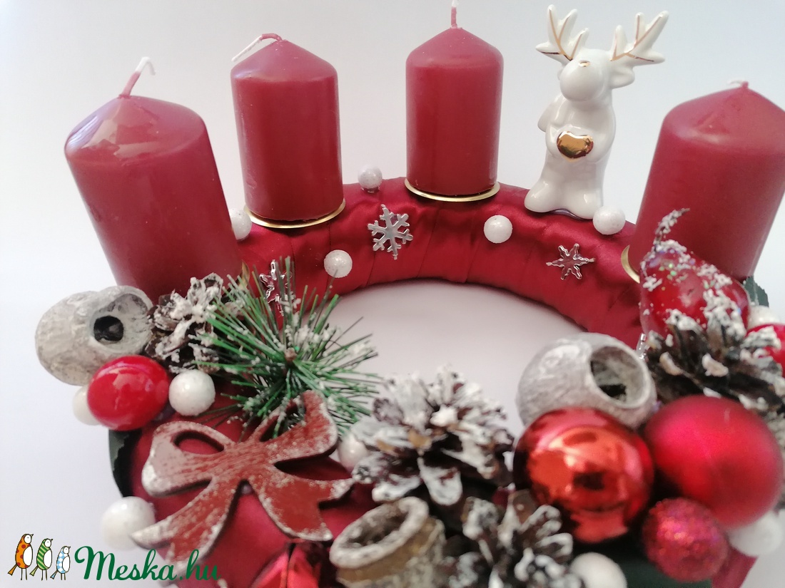 Bordó adventi koszorú 1 - karácsony, tél, advent - karácsony - adventi díszek - adventi koszorú - Meska.hu Bordó adventi koszorú 1 - karácsony, tél, advent - karácsony - adventi díszek - adventi koszorú - Meska.hu