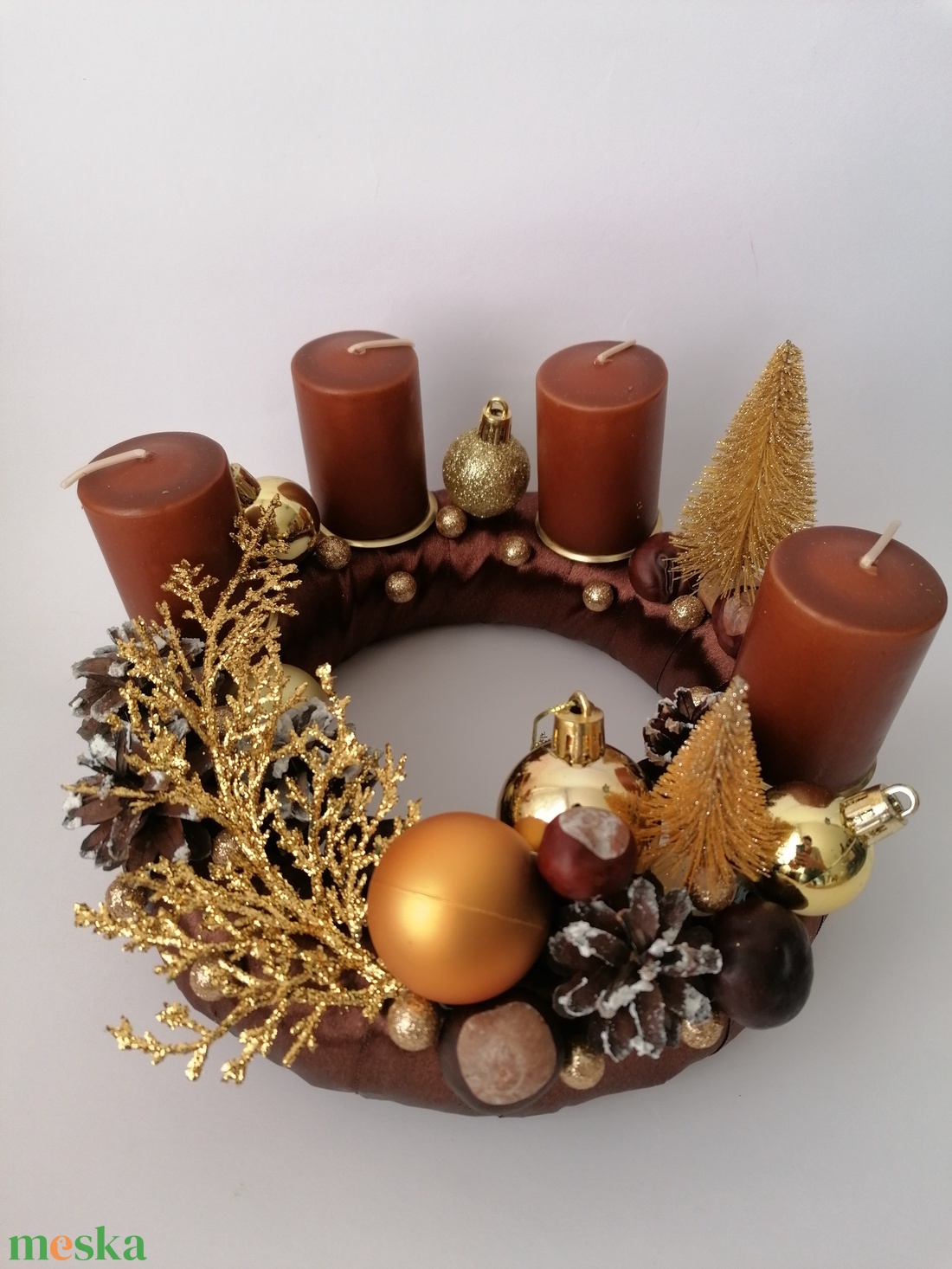 Adventi koszorú 23/4- arany, barna - karácsony - adventi díszek - adventi koszorú - Meska.hu Adventi koszorú 23/4- arany, barna - karácsony - adventi díszek - adventi koszorú - Meska.hu