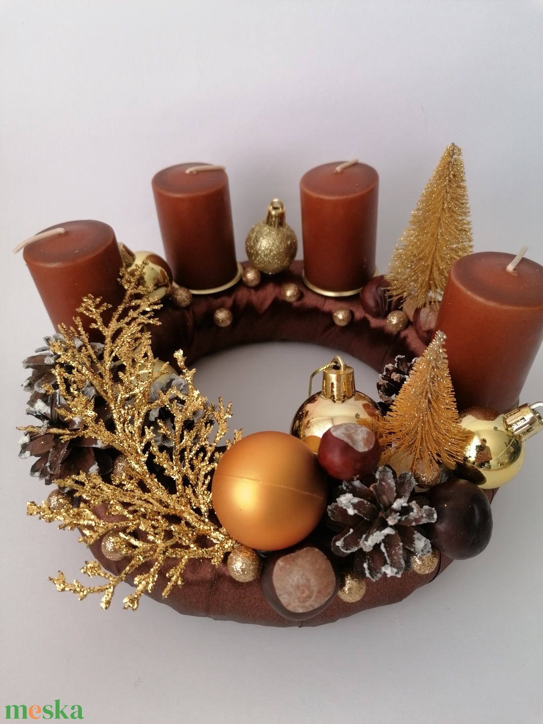 Adventi koszorú 23/4- arany, barna - karácsony - adventi díszek - adventi koszorú - Meska.hu Adventi koszorú 23/4- arany, barna - karácsony - adventi díszek - adventi koszorú - Meska.hu