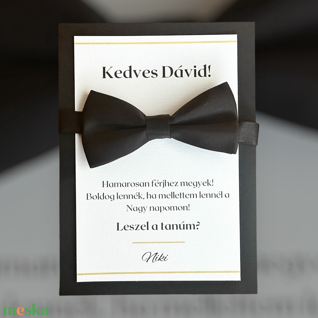Tanúfelkérő csokornyakkendővel - esküvő - meghívó & kártya - tanú felkérő - Meska.hu