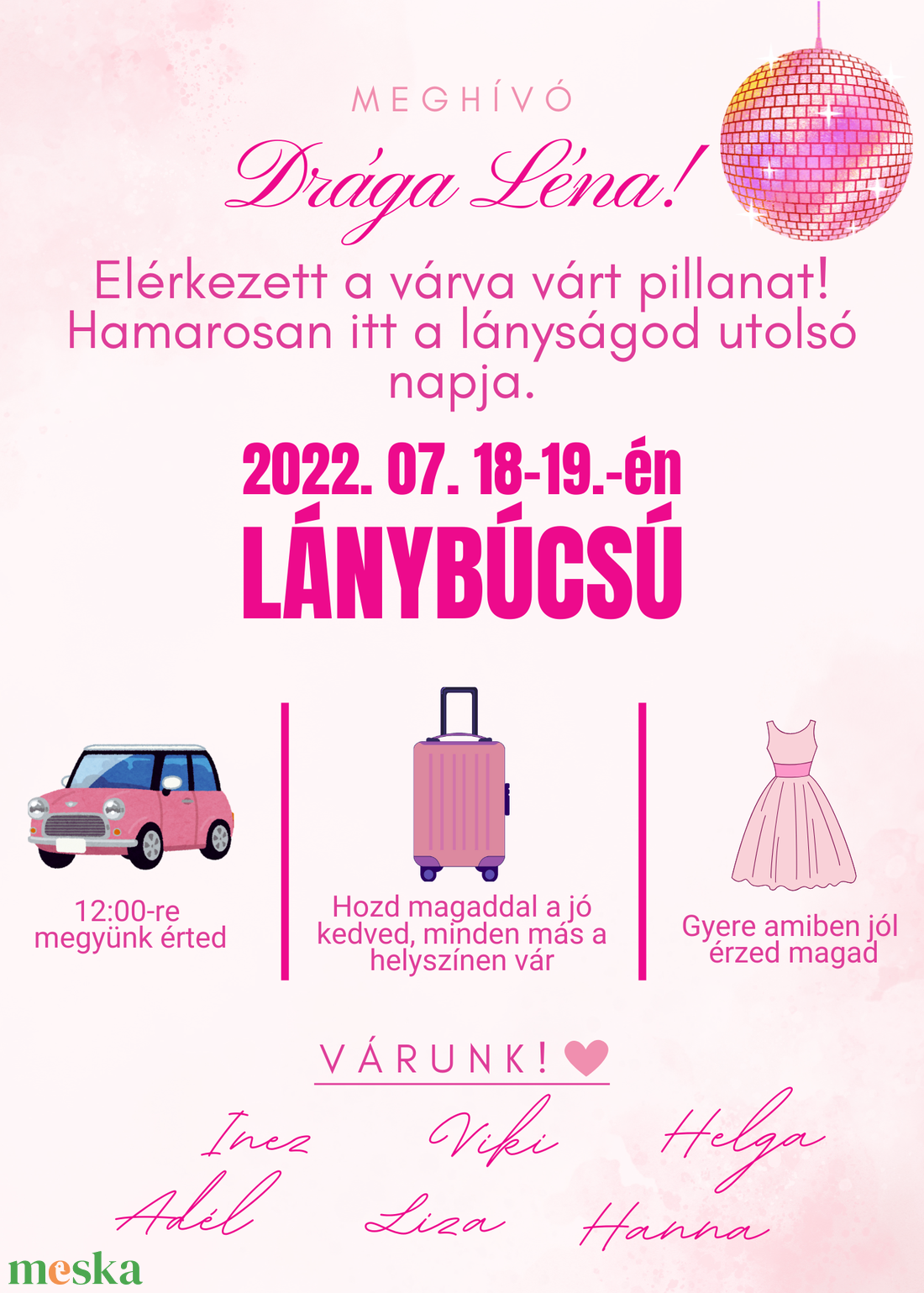 Személyre szabott lánybúcsú meghívó, fogadalom, BINGO játék csomag - esküvő - lánybúcsú - Meska.hu