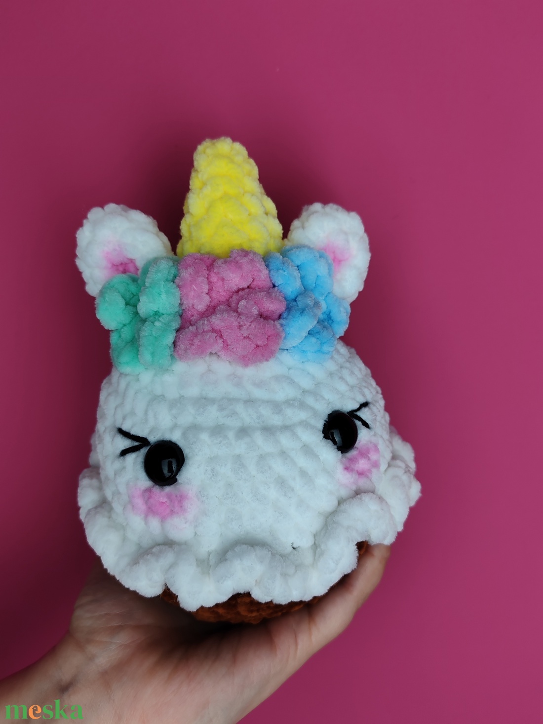 Unikornis Cupcake Muffin Horgolt  - Egyedi Kézműves Dekoráció vagy Ajándék - játék & sport - plüssállat & játékfigura - más figura - Meska.hu