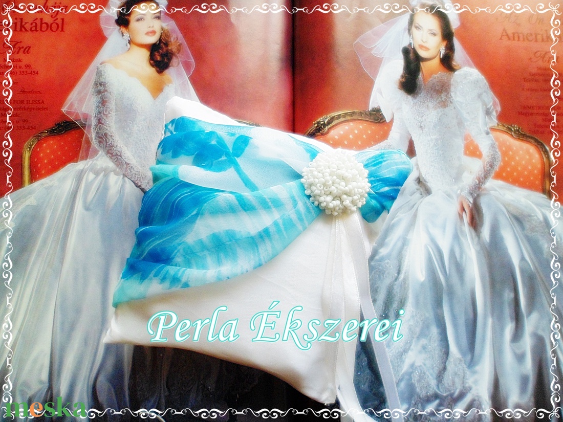 Kékselyem gyöngydísszes gyűrűpárna - esküvő - kiegészítők - gyűrűtartó & gyűrűpárna - Meska.hu Kékselyem gyöngydísszes gyűrűpárna - esküvő - kiegészítők - gyűrűtartó & gyűrűpárna - Meska.hu