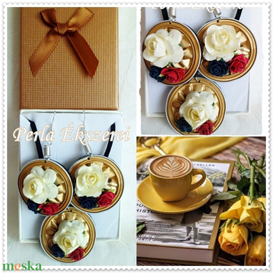 Virágos kapszula szett-Arany - ékszer - ékszerszett - Meska.hu Virágos kapszula szett-Arany - ékszer - ékszerszett - Meska.hu