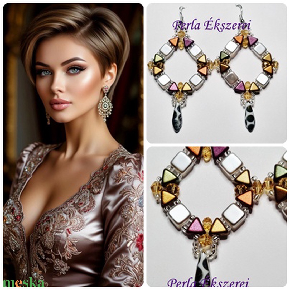 Bianca csillaga fülbevaló - ékszer - fülbevaló - lógós kerek fülbevaló - Meska.hu