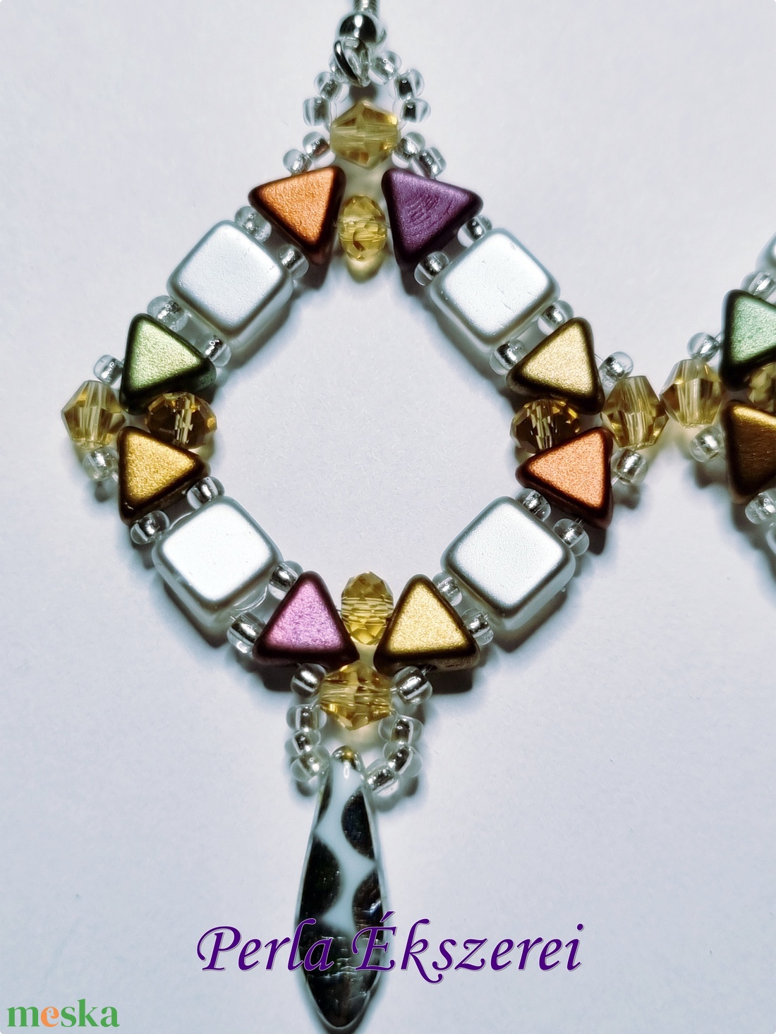 Bianca csillaga fülbevaló - ékszer - fülbevaló - lógós kerek fülbevaló - Meska.hu