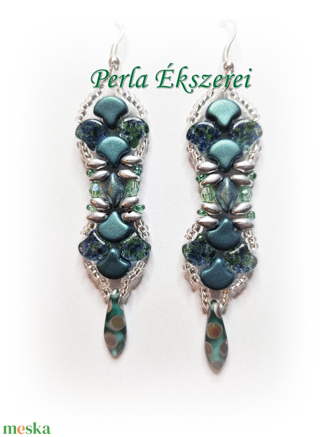 Diána fülbevaló - ékszer - fülbevaló - lógó fülbevaló - Meska.hu