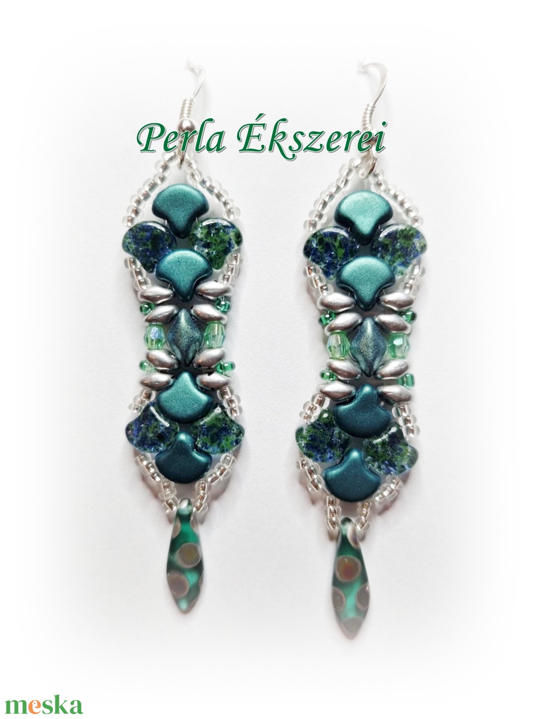 Diána fülbevaló - ékszer - fülbevaló - lógó fülbevaló - Meska.hu