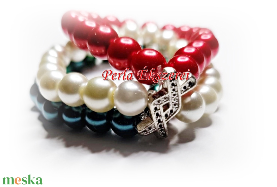 3 soros karkötő - ékszer - karkötő - gyöngyös karkötő - Meska.hu