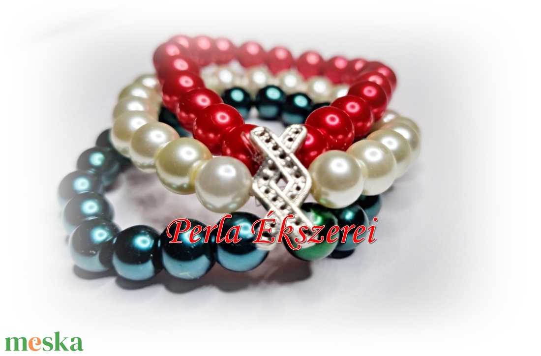 3 soros karkötő - ékszer - karkötő - gyöngyös karkötő - Meska.hu