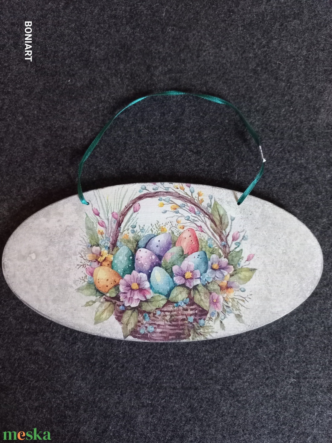 Húsvéti tojásos ajtódísz - ünnepi díszek, dekorációk - húsvéti díszek és dekorációk - húsvéti ajtódísz, kopogtató - Meska.hu