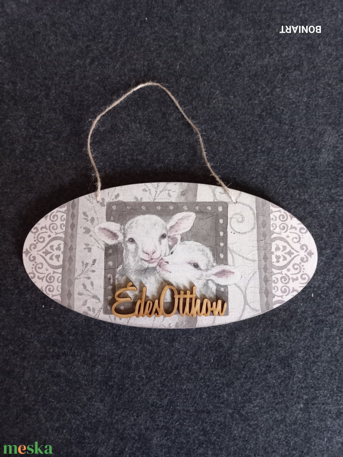 Bárányos fa ajtódísz - otthon & életmód - dekoráció - ajtó- és ablak dekoráció - ajtótábla - Meska.hu