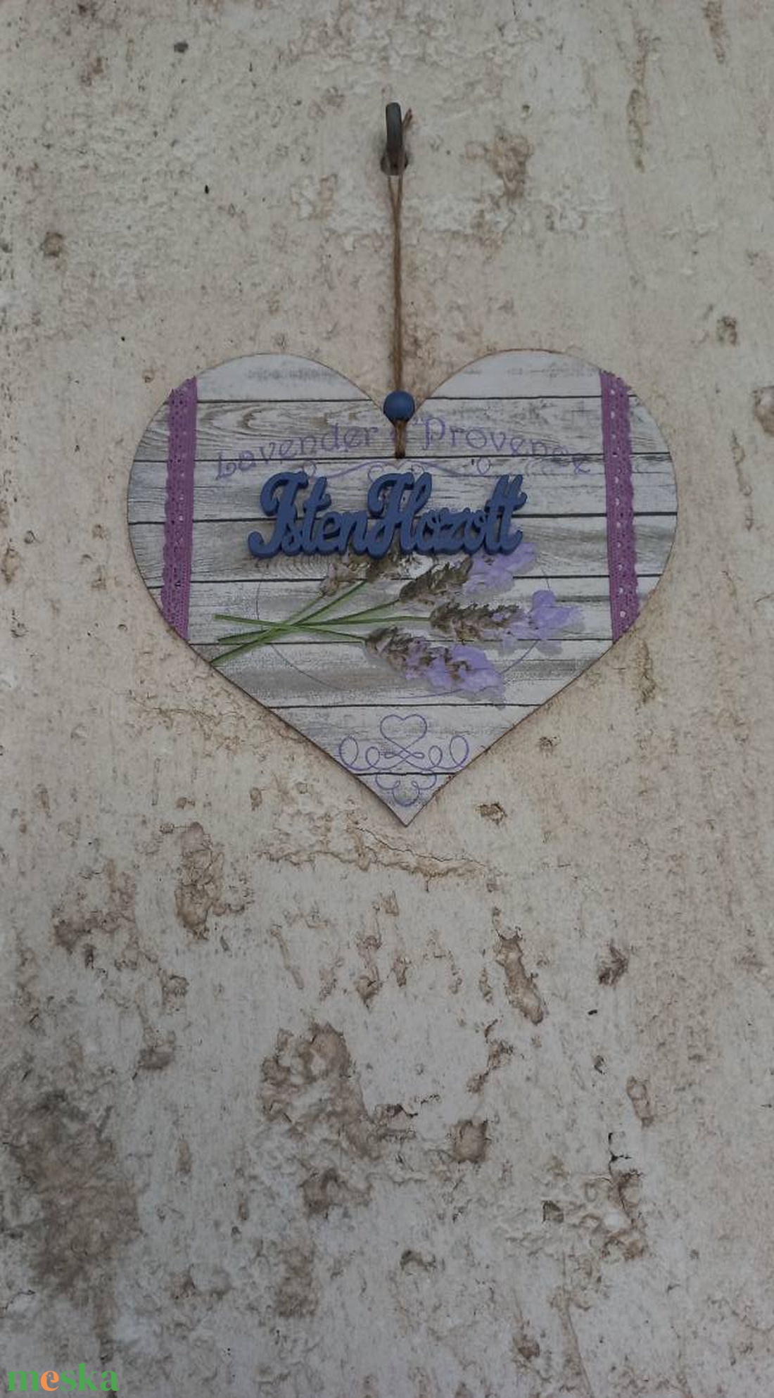 Szív alakú fa üdvözlő tábla - otthon & életmód - dekoráció - ajtó- és ablak dekoráció - ajtótábla - Meska.hu