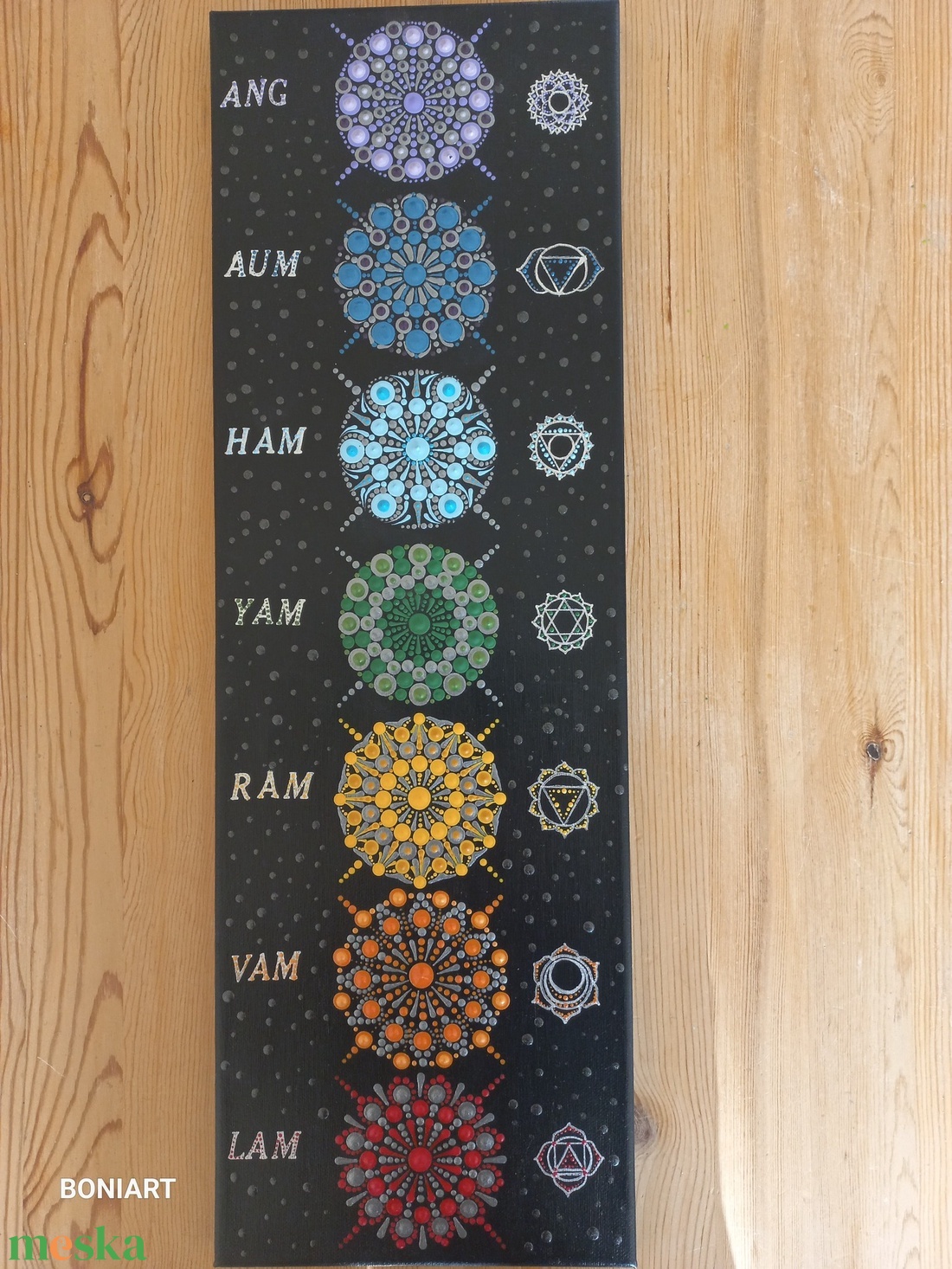 Mandala csakra szimbólumokkal, színekkel - otthon & életmód - dekoráció - spiritualitás - mandala - Meska.hu