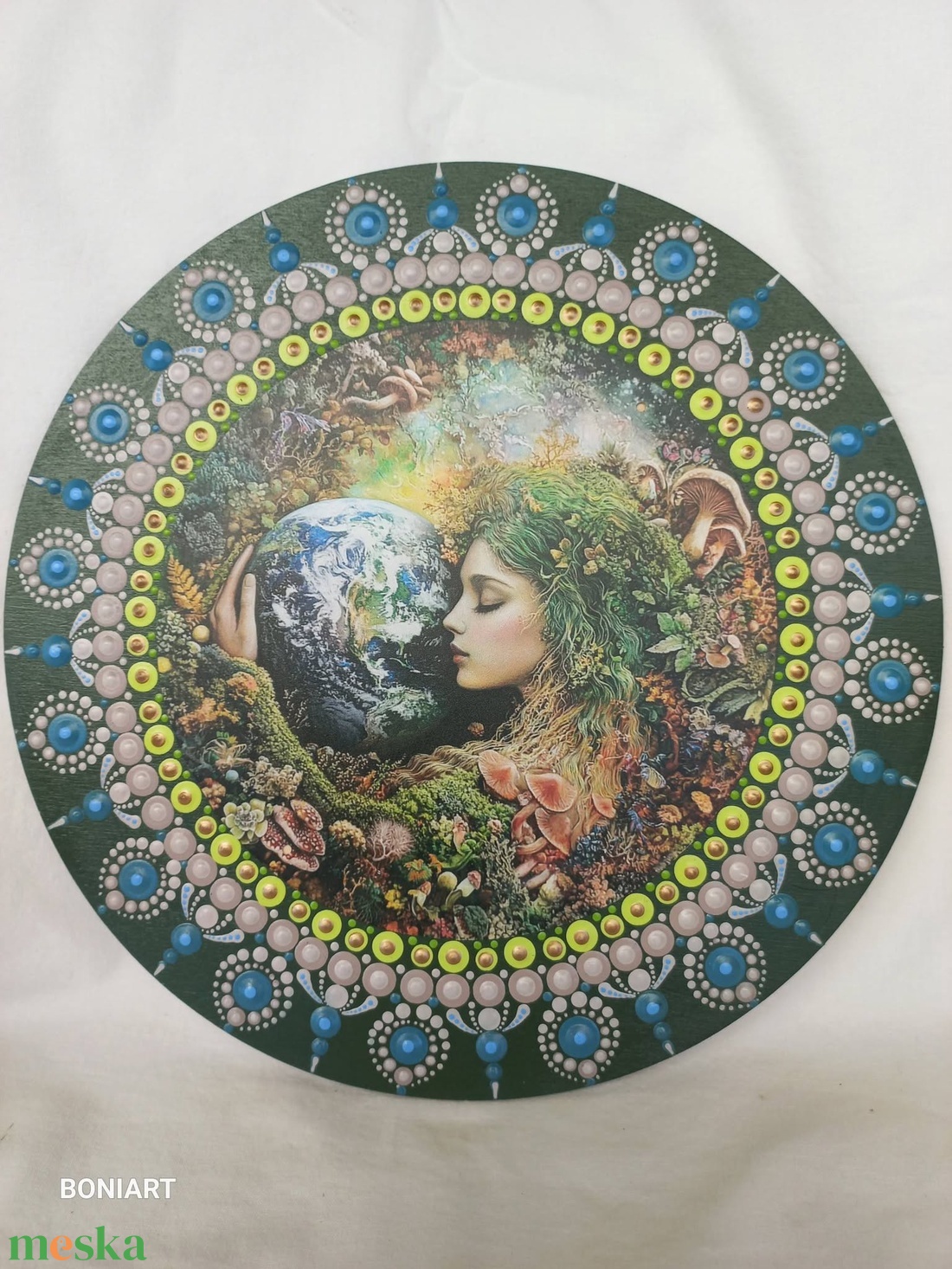 Mandala falapon, nyomtatott fém  betéttel - otthon & életmód - dekoráció - spiritualitás - mandala - Meska.hu