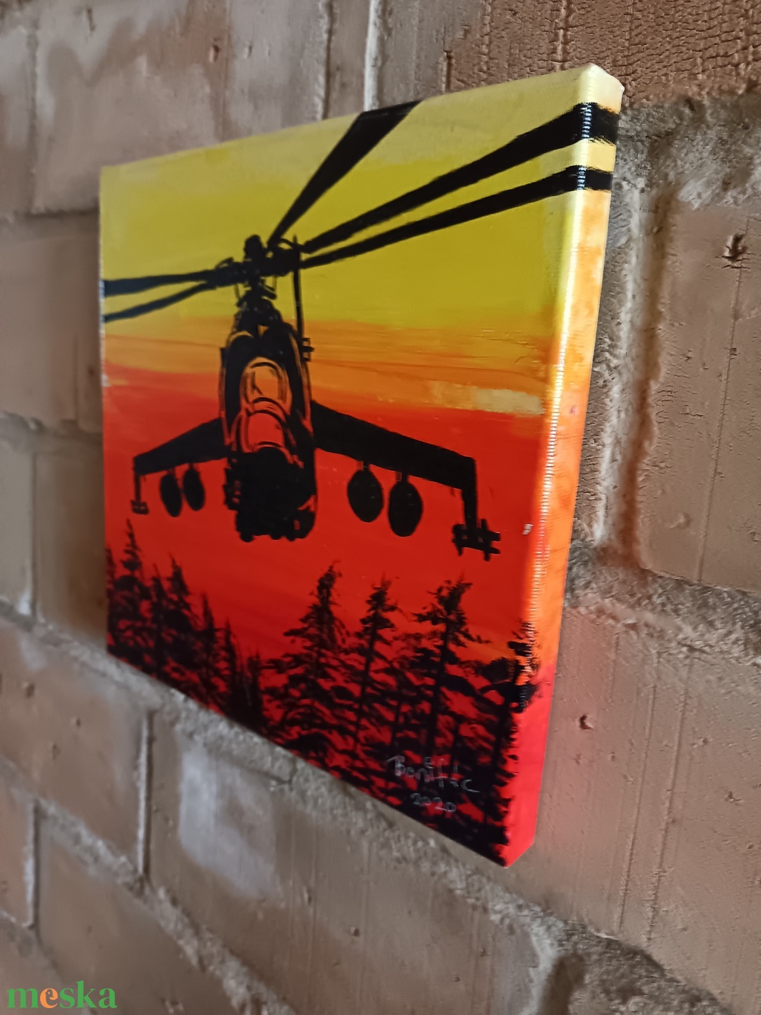 Támadó helikopter - művészet - festmény - akril - Meska.hu
