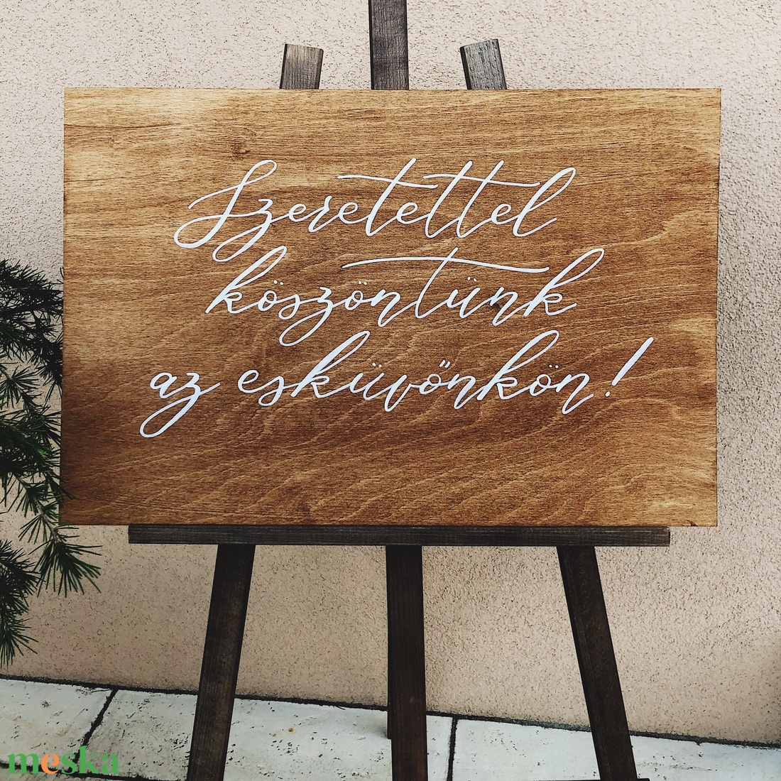 Esküvői tábla, üdvözlő tábla, köszöntő tábla, fa tábla - esküvő - dekoráció - tábla & jelzés - Meska.hu