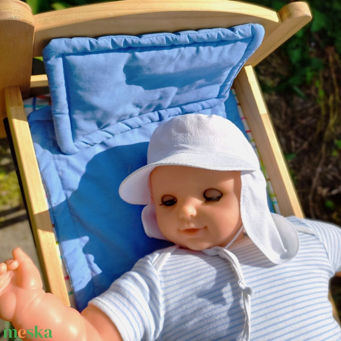 Légiós sapka/ baba / fehér lenvászon - baba - mama - babaruházat - babasapka - Meska.hu