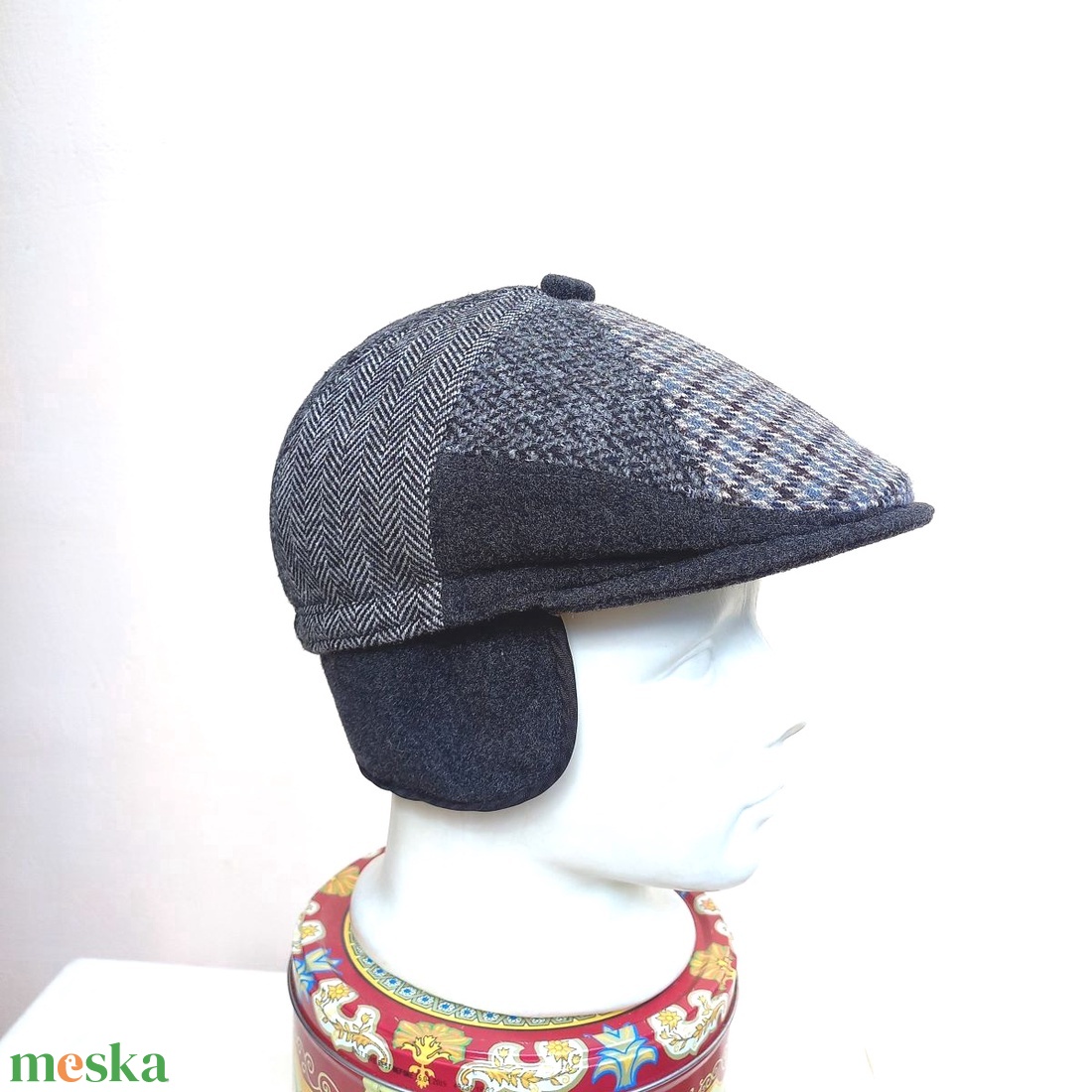 Design golf sapka / férfi / téli � lasnis / szürkés tónusú gyapjúszövet - ruha & divat - sál, sapka, kendő - sapka - Meska.hu