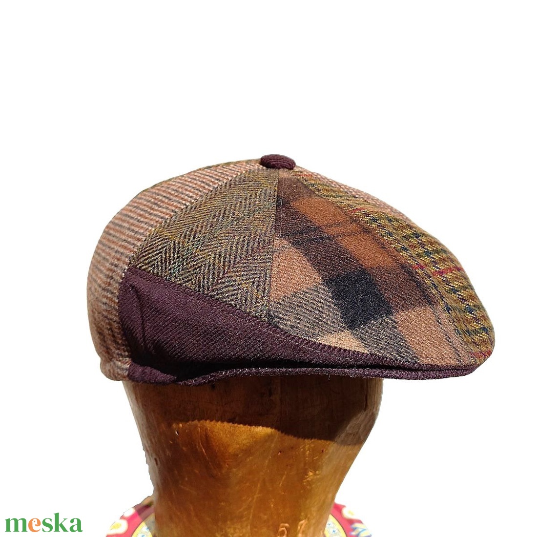 Design golf sapka / férfi / téli � lasnis / barnás tónusú gyapjúszövet - ruha & divat - sál, sapka, kendő - sapka - Meska.hu