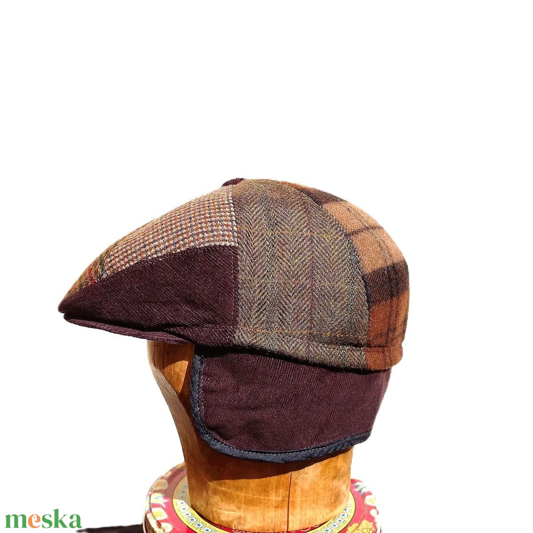 Design golf sapka / férfi / téli � lasnis / barnás tónusú gyapjúszövet - ruha & divat - sál, sapka, kendő - sapka - Meska.hu