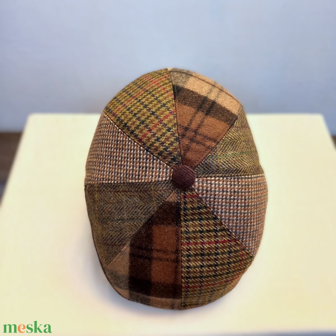 Design golf sapka / férfi / téli � lasnis / barnás tónusú gyapjúszövet - ruha & divat - sál, sapka, kendő - sapka - Meska.hu