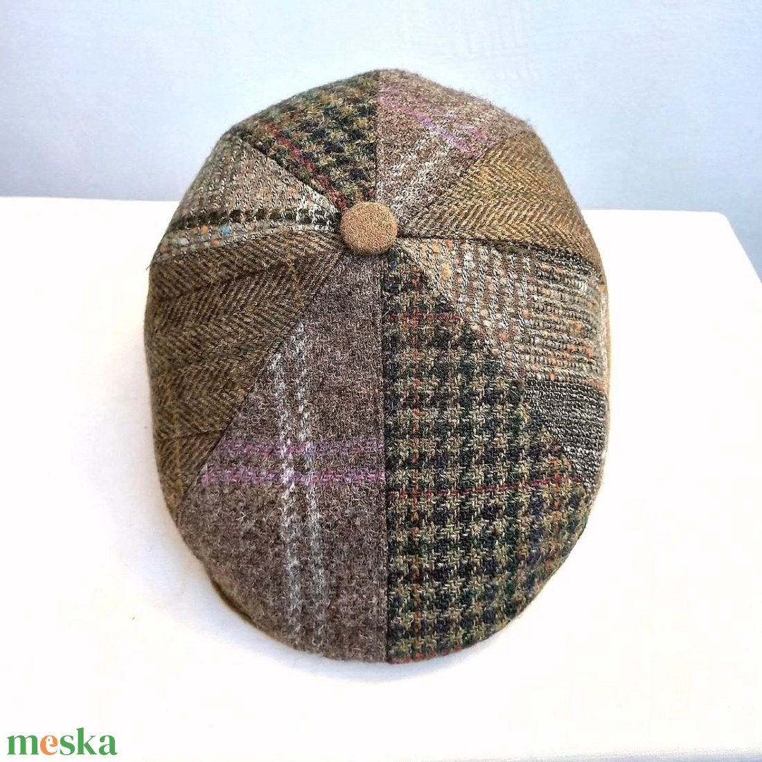 Design golf sapka / férfi / téli � lasnis / khaki tónusú gyapjúszövet - ruha & divat - sál, sapka, kendő - sapka - Meska.hu
