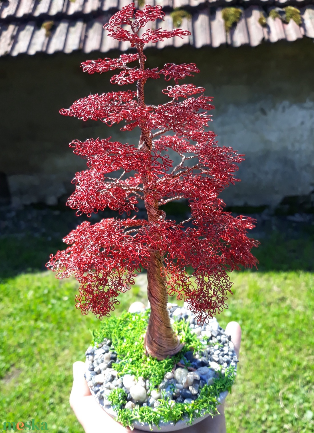 Fenyő alakú drót bonsai - otthon & lakás - dekoráció - asztal és polc dekoráció - bonsai - Meska.hu