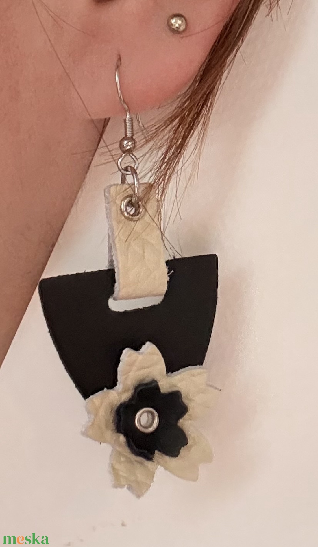 Ebony and ivory - ékszer - fülbevaló - lógó fülbevaló - Meska.hu