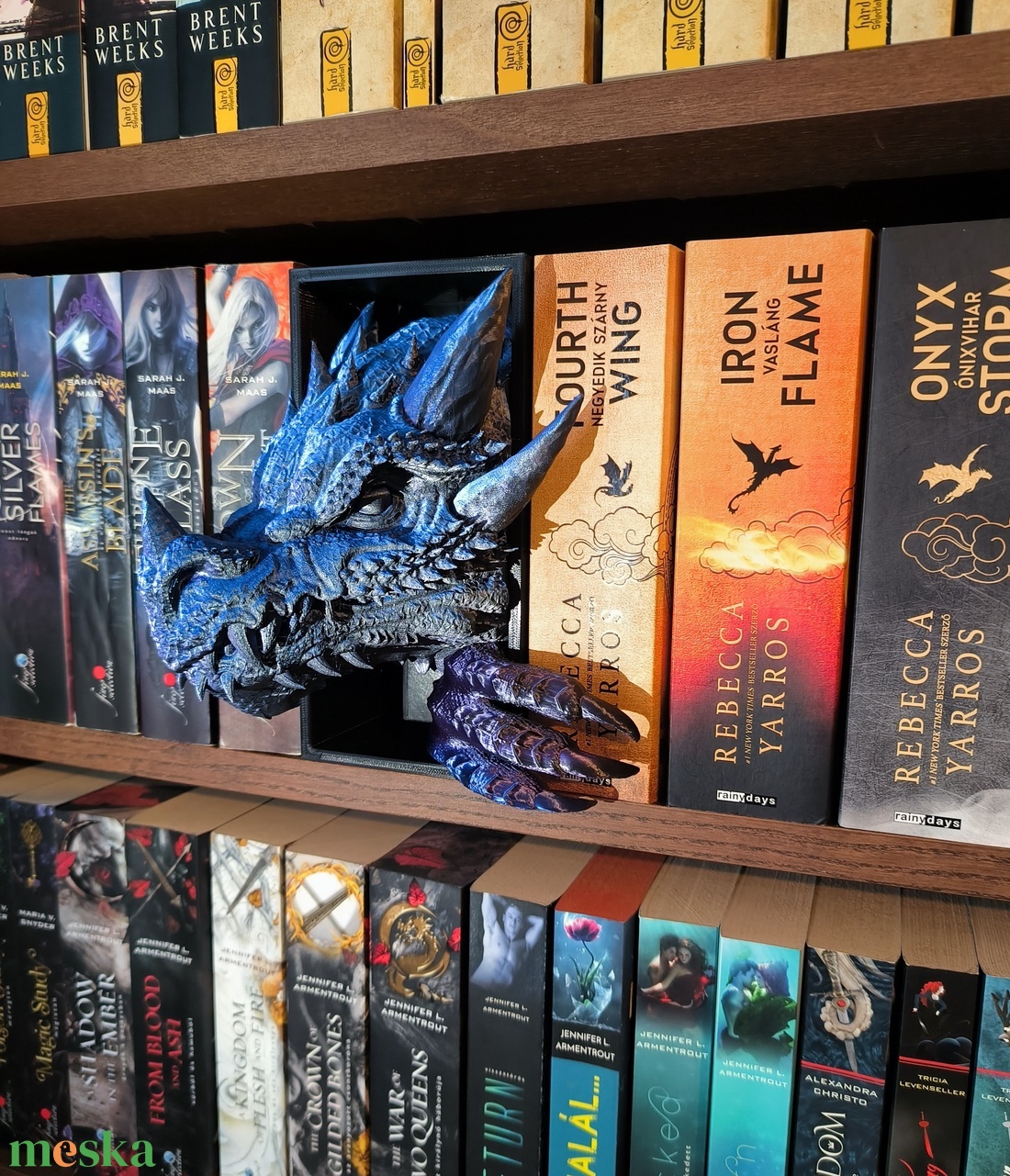 Sárkányfej booknook színváltós - otthon & életmód - dekoráció - asztal és polc dekoráció - könyvszobor - Meska.hu