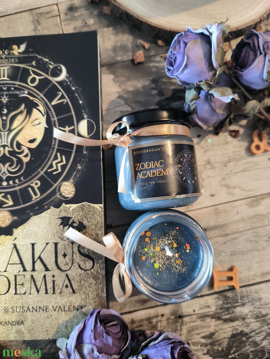 Zodiákus Akadémia - szójaviasz könyves gyertya - otthon & életmód - gyertya, illat, aroma - gyertya - Meska.hu