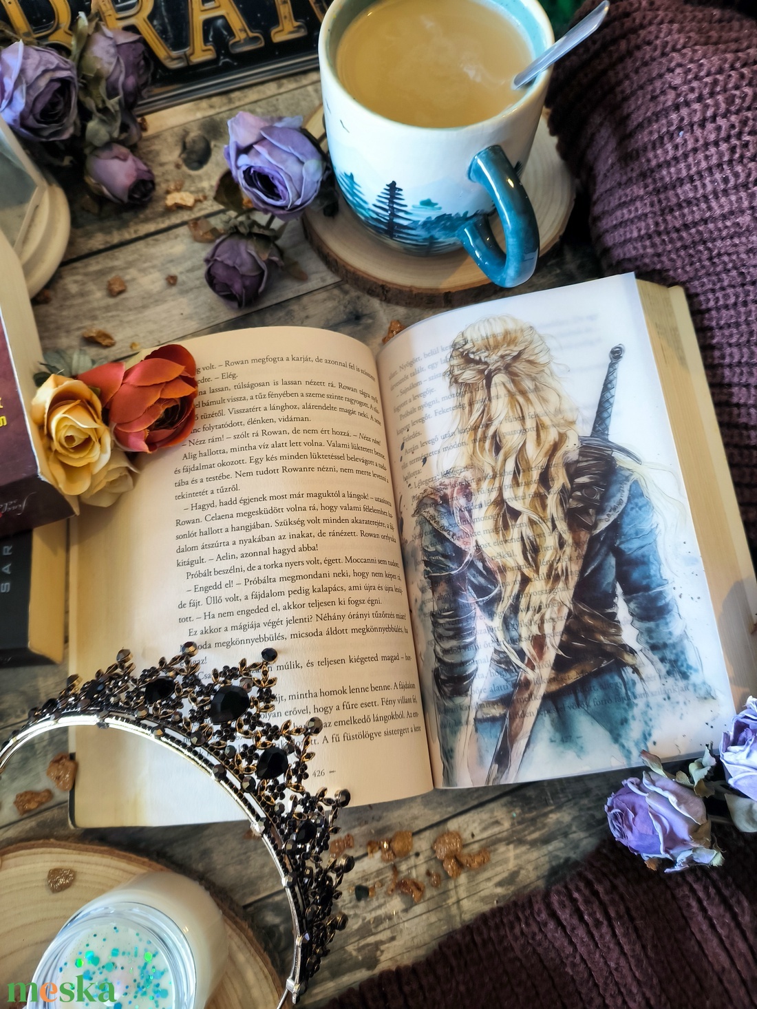 Aelin karakter overlay - Throne of glass KönyvOverlay - művészet - grafika & illusztráció - művészi nyomat - Meska.hu