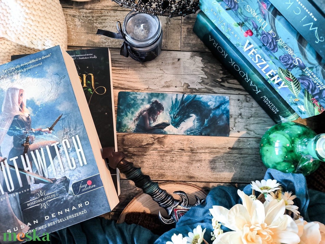 Dark Green Reading Dragon könyvjelző 1  - könyv & zene - könyvjelző - Meska.hu