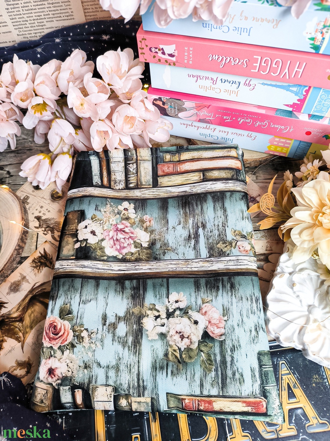 Türkiz könyves könyvtasak � Stílusos védelem kedvenc könyveidnek - Nagyméretű - könyv & zene - könyvtok - Meska.hu