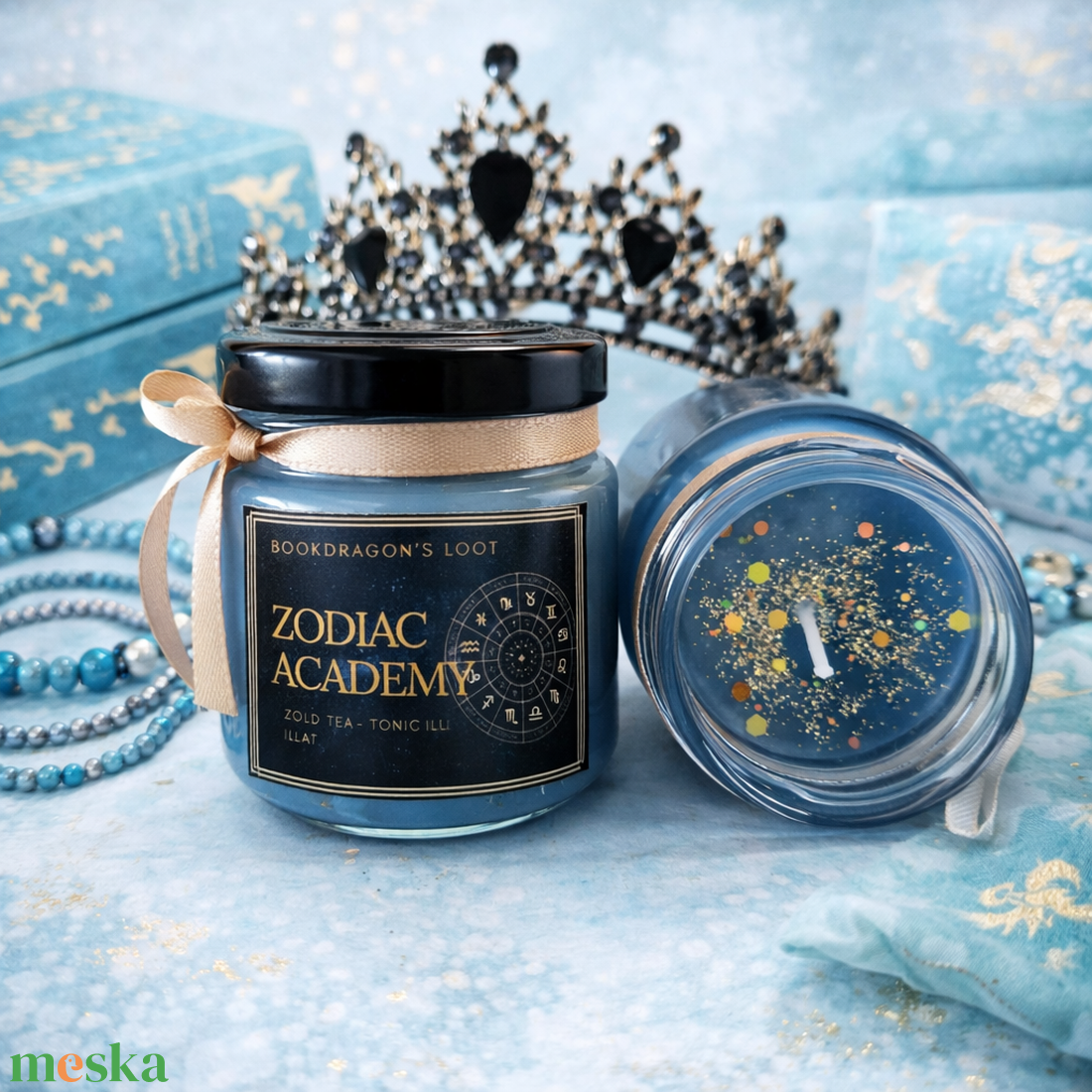 Zodiákus Akadémia - szójaviasz könyves gyertya - otthon & életmód - gyertya, illat, aroma - gyertya - Meska.hu