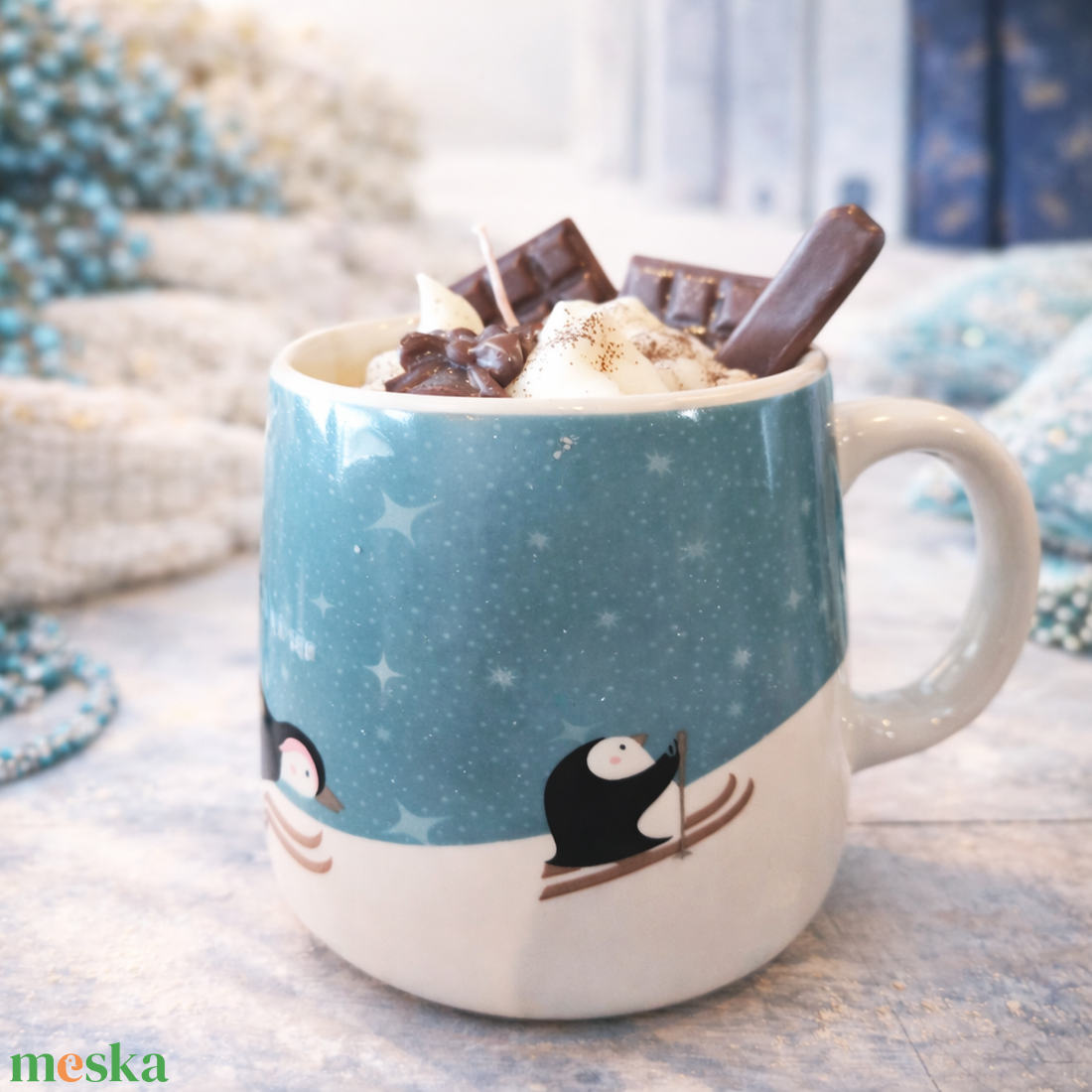 Karácsonyi forró csoki - szójaviasz desszertgyertya - karácsony - karácsonyi lakásdekoráció - karácsonyi illatgyertya, mécses - Meska.hu