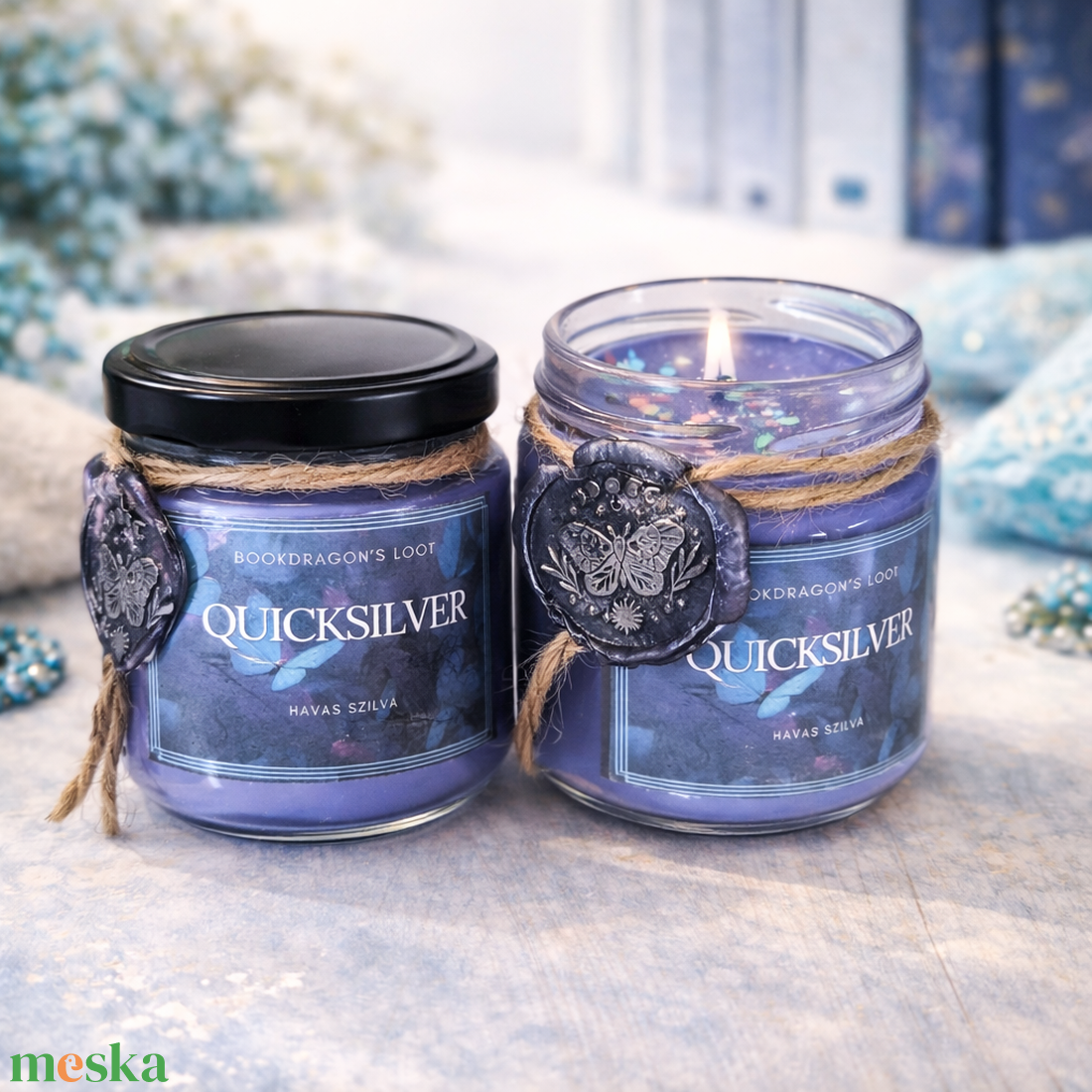 Quicksilver - szójaviasz könyves gyertya - otthon & életmód - gyertya, illat, aroma - gyertya - Meska.hu