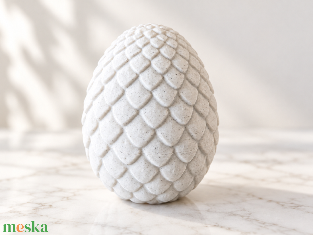 3D szürke márvány sárkánytojás - nagy - otthon & életmód - dekoráció - dekoratív figurák és szobrok - Meska.hu
