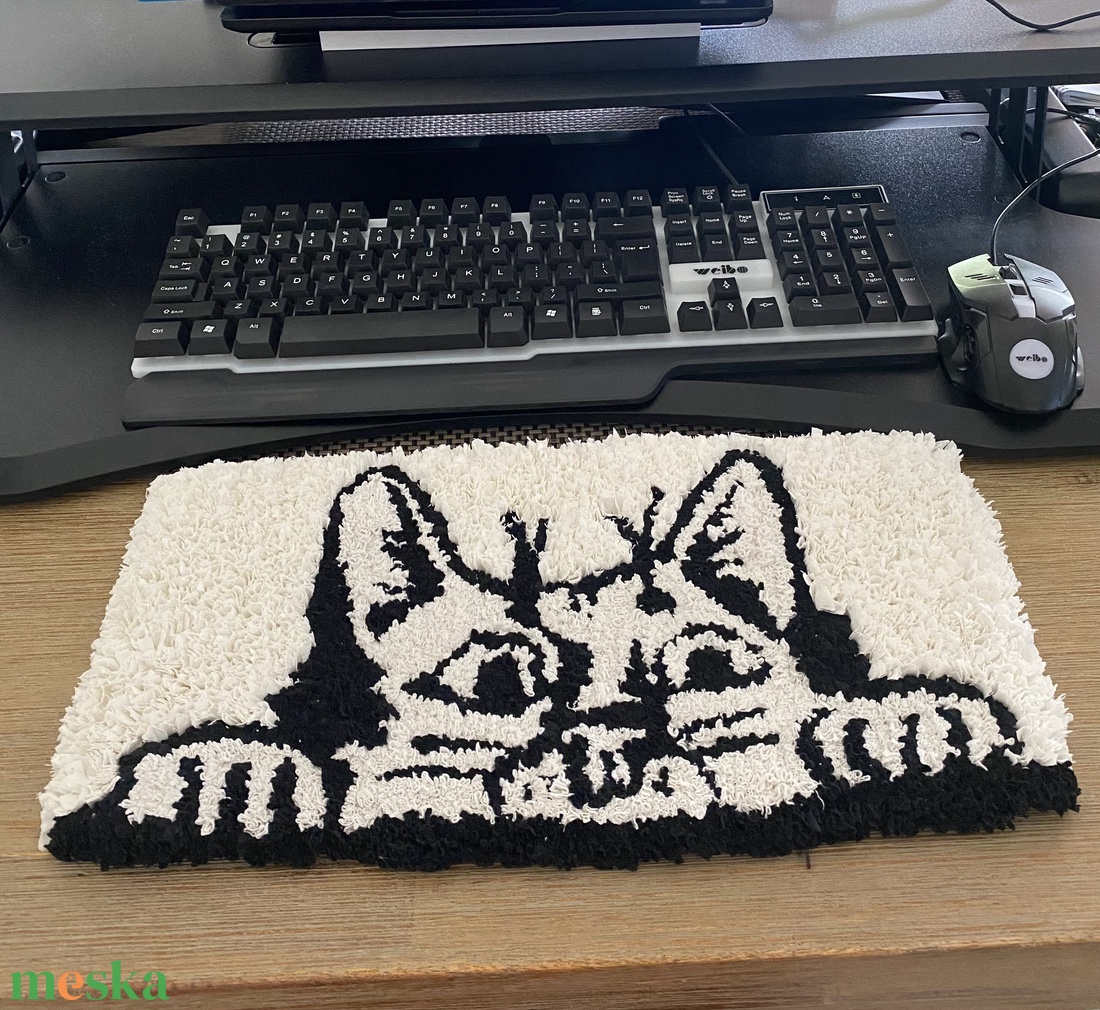 Tufting technikával készült cicás szőnyeg - otthon & életmód - lakástextil - szőnyeg - szövött szőnyeg - Meska.hu