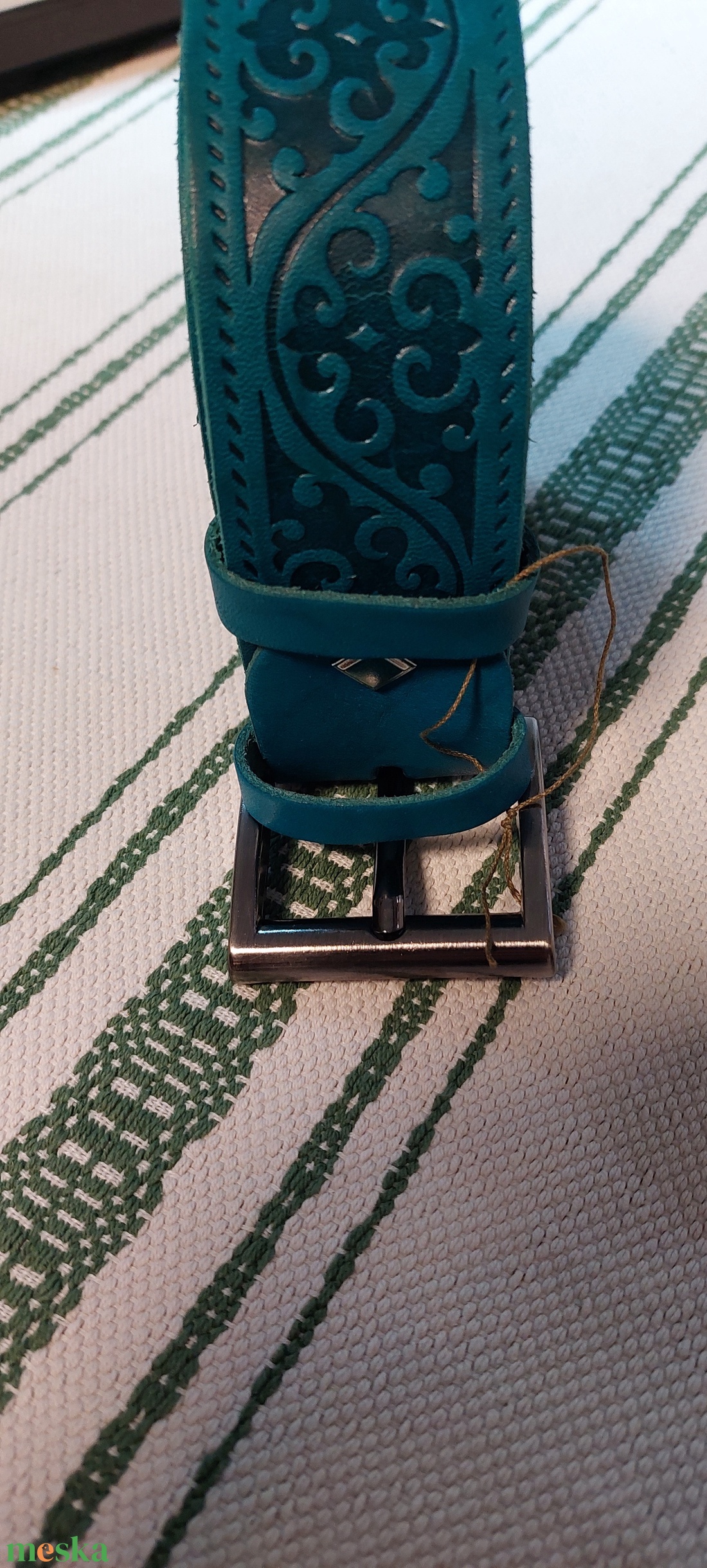  Hullámok..... marhabőr öv - ruha & divat - öv & övcsat - öv - Meska.hu