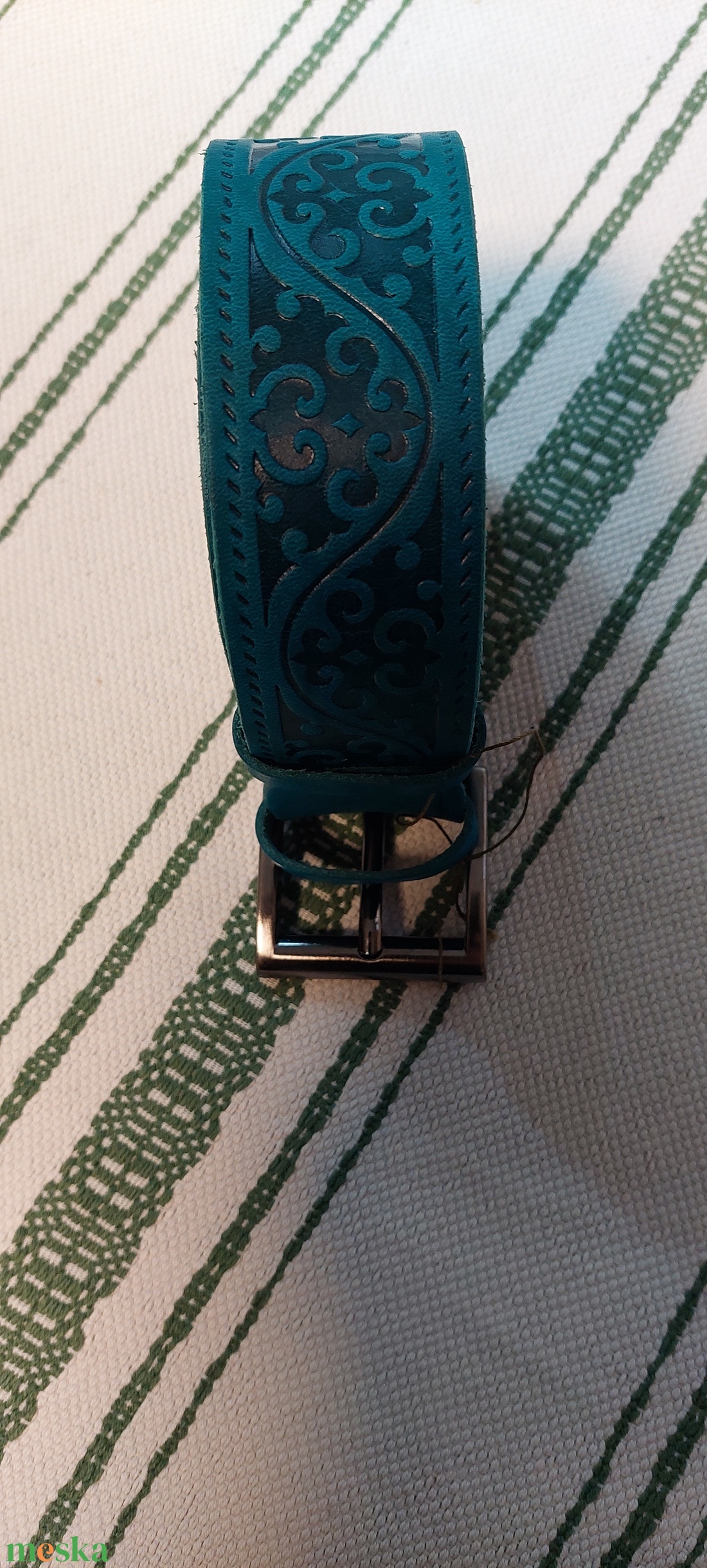  Hullámok..... marhabőr öv - ruha & divat - öv & övcsat - öv - Meska.hu