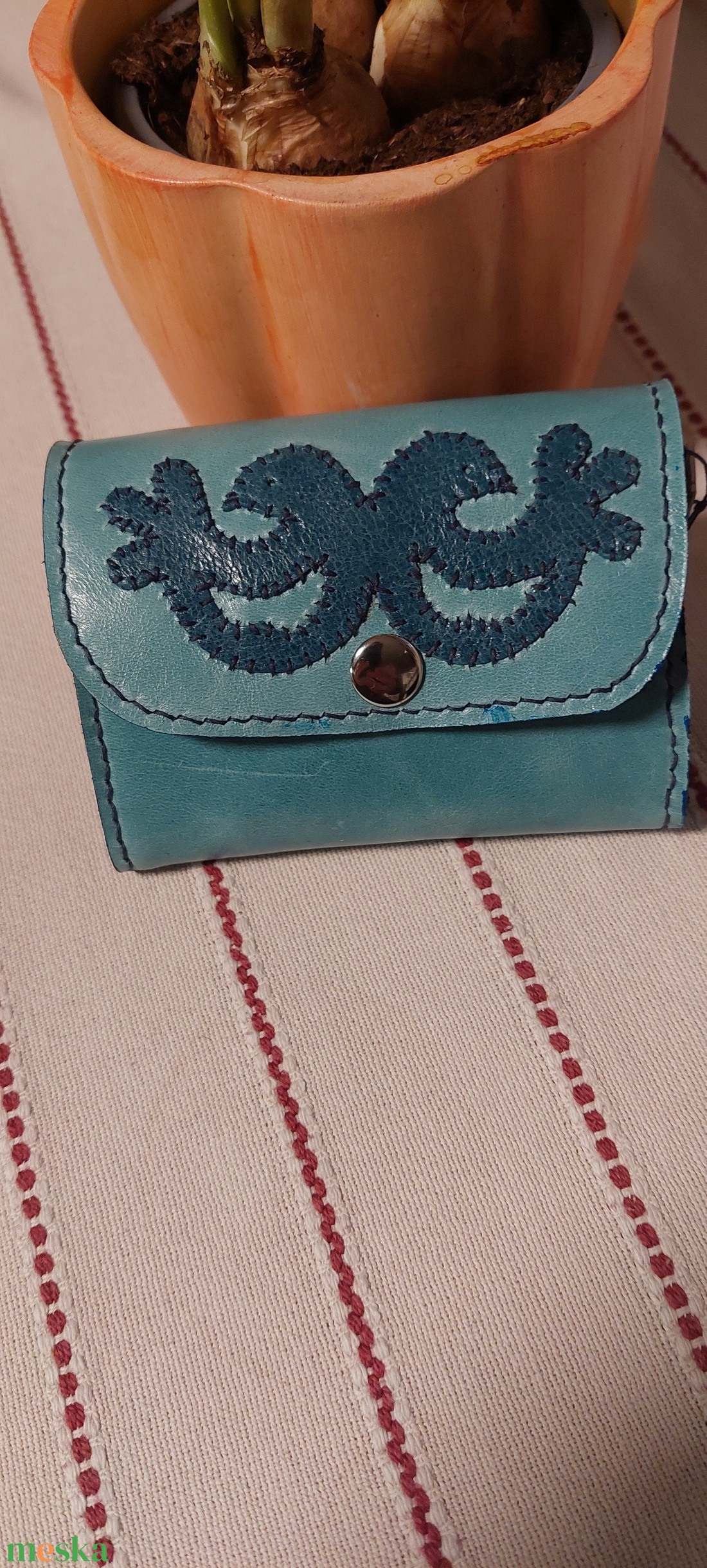 Kék madárkás pénztárca - táska & tok - pénztárca & más tok - pénztárca - női pénztárca - Meska.hu