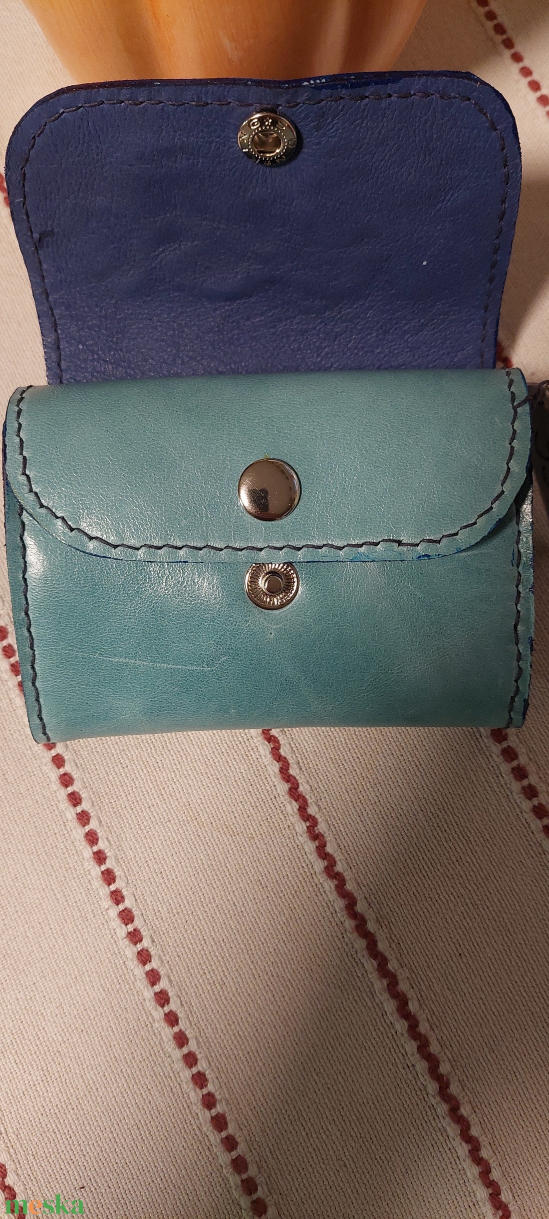 Kék madárkás pénztárca - táska & tok - pénztárca & más tok - pénztárca - női pénztárca - Meska.hu