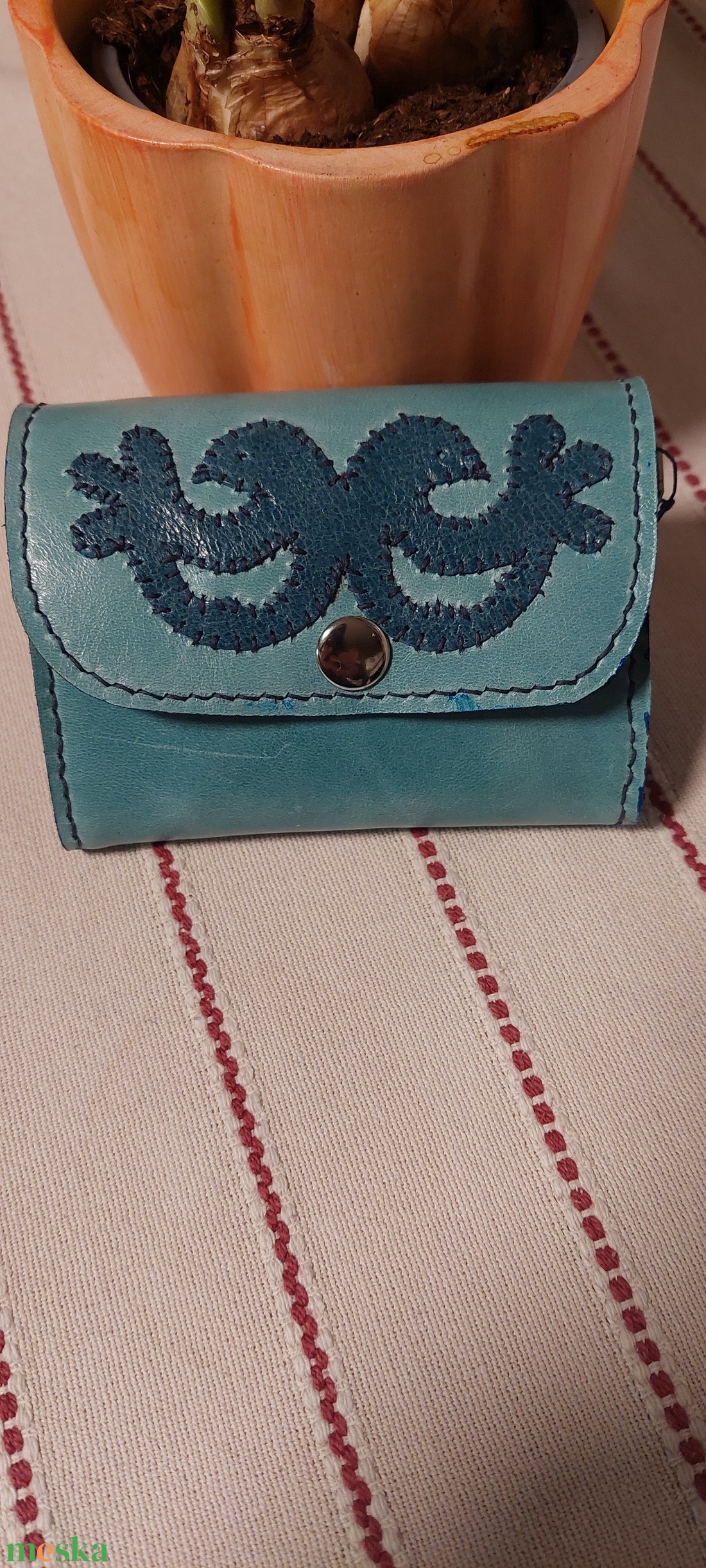 Kék madárkás pénztárca - táska & tok - pénztárca & más tok - pénztárca - női pénztárca - Meska.hu