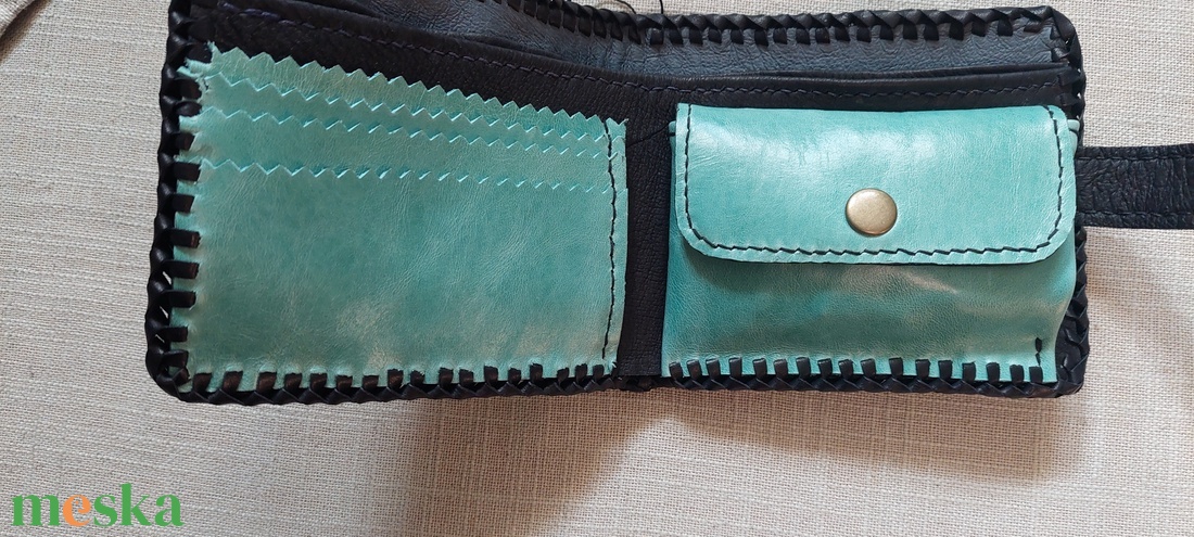 Kék-fekete  pénztárca - táska & tok - pénztárca & más tok - pénztárca - női pénztárca - Meska.hu