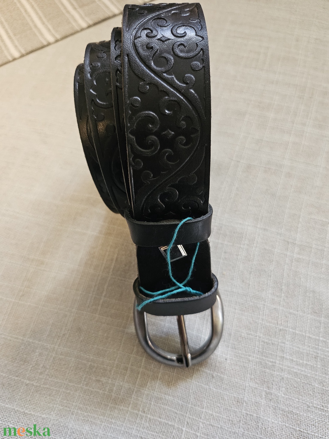 Hullámok tengere hosszú bőr öv - ruha & divat - öv & övcsat - öv - Meska.hu