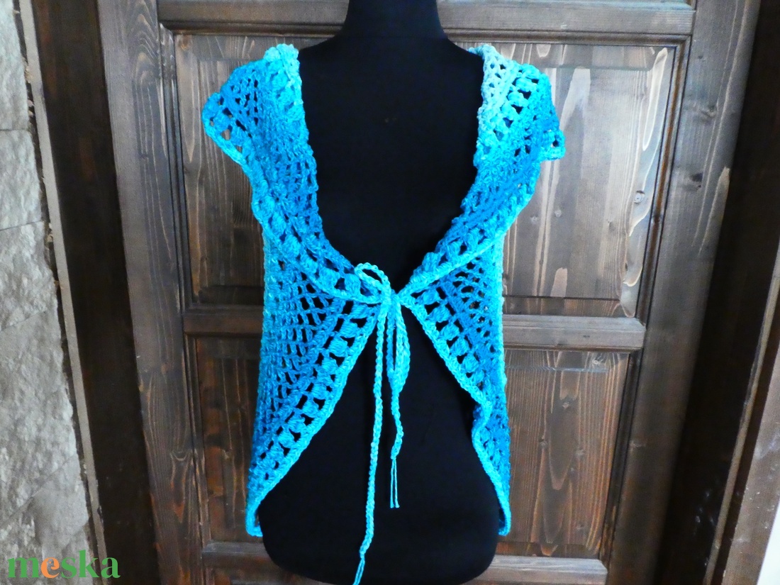 horgolt mellény s-m-es - ruha & divat - női ruha - mellény - Meska.hu