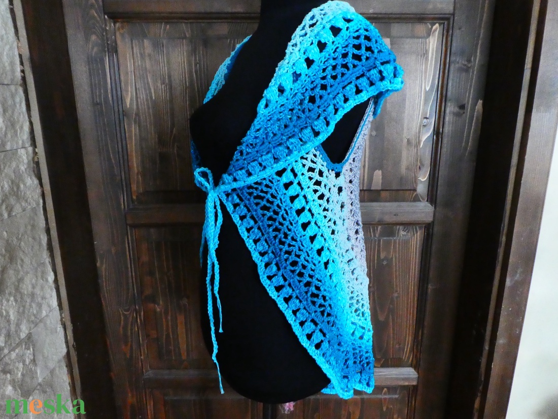 horgolt mellény s-m-es - ruha & divat - női ruha - mellény - Meska.hu