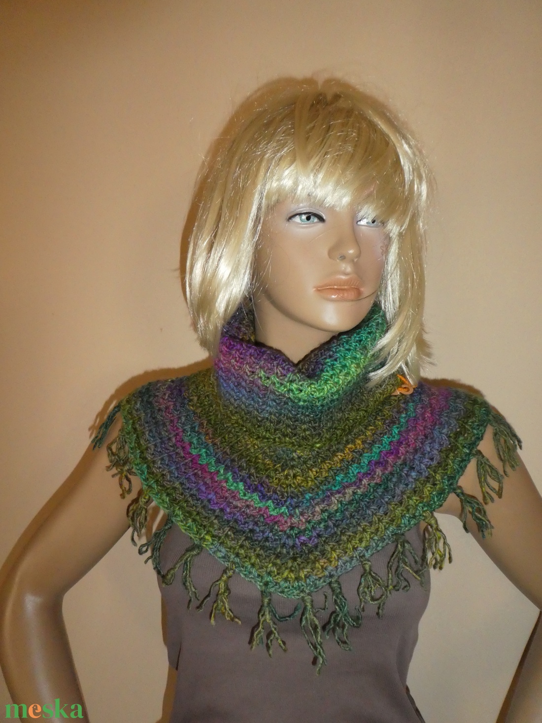 horgolt sál poncsó kendő - ruha & divat - női ruha - kardigánok - Meska.hu