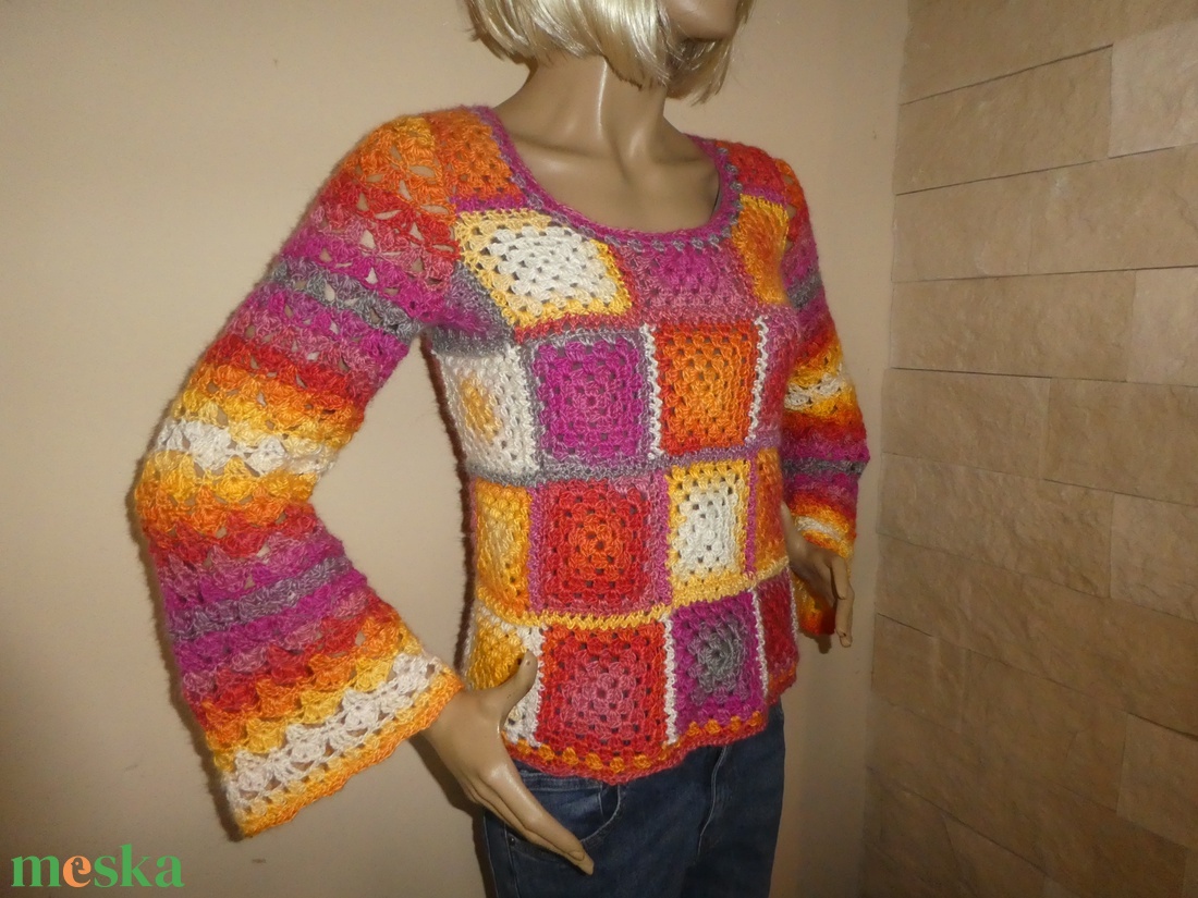 horgolt felső s-m-es - ruha & divat - női ruha - mellény - Meska.hu